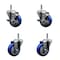 Service Caster 3.5'' Blue Poly Wheel Swivel 7/16'' Grip Ring Stem Caster Set 2 Brakes, 4PK GR20S3514-PPUB-BLUE-TLB-716138-2-S-2 - alternate 1